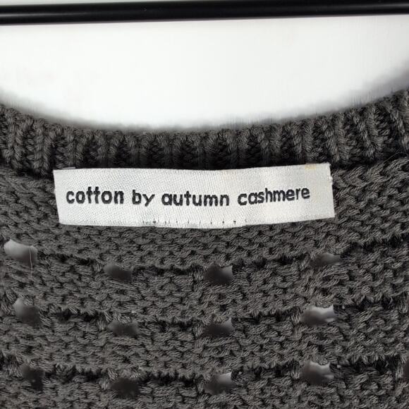 Autumn Cashmere Knit Sweater Vest Womens S Gray Fringe Sleeveless Boho Chic - Picture 4 of 11